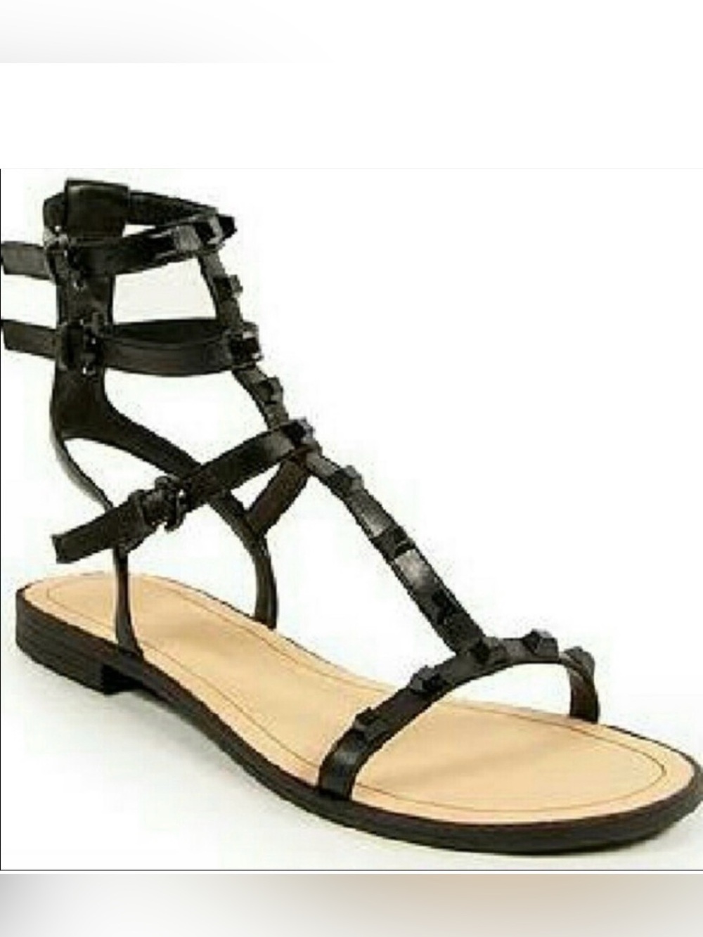 Rebecca Minkoff Georgina Black Studded Gladiator Sandals 8.5 M with Box